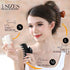 RC ROCHE ORNAMENT 6 Pcs Women's Classic Double Multi Layer Hair Claw - Interlocking Strong Hold, Medium Transparent