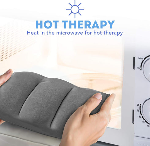 Weighted Microwavable Heating Pad - FSA HSA Approved, Soft Plush Cover with Natural Flaxseed (Small, Grey)