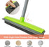 Push Broom Pet Hair Removal Broom with Squeegee,Soft Silicone Bristle Broom with Long Handle, Non Scratch Carpet Sweeper Brush for Cat/Dog Hair Hardwood Tile Windows(Green)
