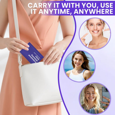 Removal(14pairs) Teeth Whitening Strips, Peroxide-Free Whitening Kit with Hydroxyapatite, Easy at-Home Teeth Whitening