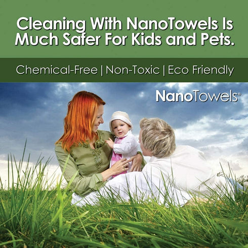 Life Miracle 4-Pack (8x8, Nano Towels - Amazing Eco Fabric That Cleans Virtually Any Surface with Only Water. No More