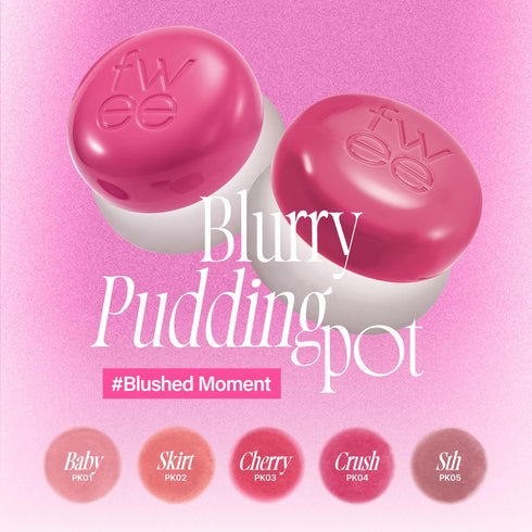 Lip&Cheek Blurry Pudding Pot - Blushed Moment - Crush - Buildable Lightweight Makeup Blush - 5g