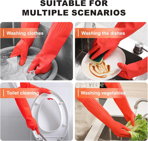 Use,15",2 North Tower Kitchen Washing Room Gloves Fleece Lined, Reusable, Waterproof with Extra-Long Cuff & Anti-Slip