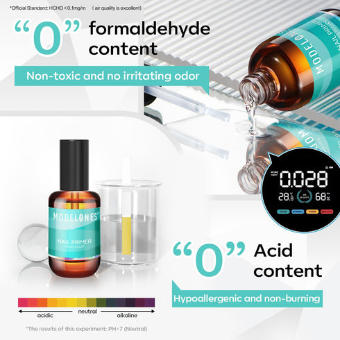 modelones Nail Primer, 15 ml Acid Free No Lift Bond Primer for Gel Polish Nail Supplies Set