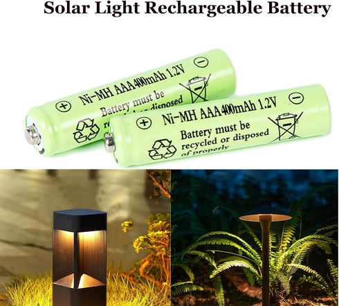12 Packs 1.2V AAA 400mAh Ni-MH Rechargeable Batteries for Garden Solar Lights