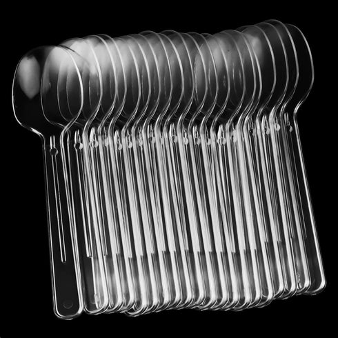 200 Pack 4 Inch Clear Plastic Spoons, Mini Dessert Spoons for Kitchen, Party, Dessert Station