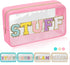 Iqimott Preppy Patch Clear Makeup Stuff Bag, Women Chenille Letter Cosmetic Bag for Travel, Waterproof Zipper Pouch