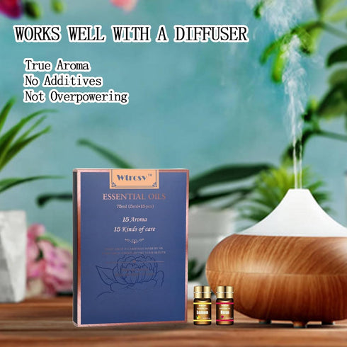 Set 15 Set (5ml) Essential Oils - Top Scents for Diffuser, Humidifier, Skin Care, Aromatherapy, Massage, Candle & Soap