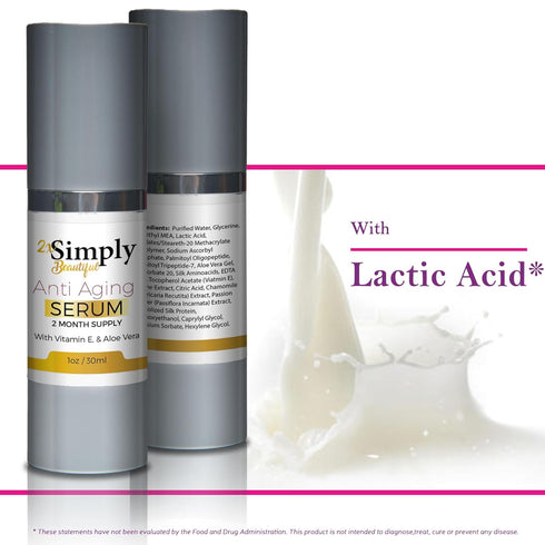 Simply Beautiful Anti Aging Serum, 2 Month Supply, Reduces Wrinkles & Dark Circles, Eye Serum for Smooth Skin