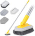 Lalafancy Shower Cleaning Brush, 3 in 1 Tub Tile Scrubber with 50'' Extendable Handle and Stiff Bristles