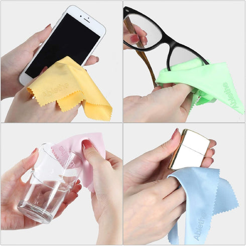 10 Pack Microfiber Cleaning Cloth Large, Lintfree Fiber Cleaning Cloth for Cleaning Lenses, Glasses, Glass, Screens, Cameras, Cell Phone, Eyeglasses, LCD TV Screens, Tablets …