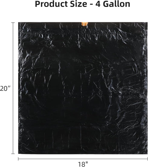 funest 4 Gallon Small Drawstring Garbage Bags, 75 Counts, Thick Plastic Wastebasket Liners for Bathroom