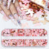 12Grids Valentine's Day Nail Glitter Sequins, Holographic Gold Pink Heart Nail Art Glitter Flakes for Acrylic Nail Decor