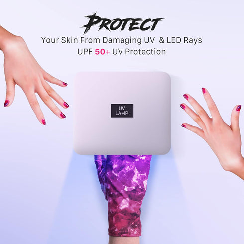 ManiGlovz UPF 50+ UV Light Protective Nail Gloves, Gel Manicure and Anti UV Fingerless Gloves for Women