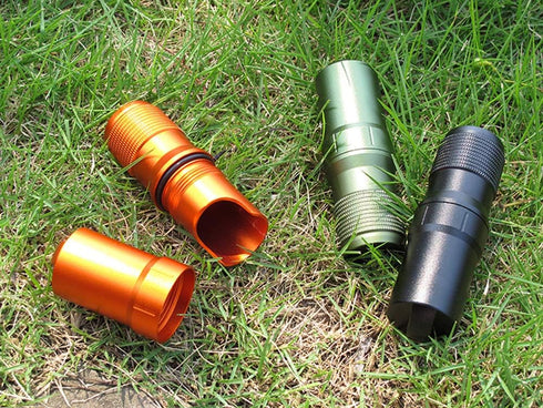 Portable Survival Capsule Tube - Waterproof Pill Container, Outdoor EDC Emergency Tool (Orange)