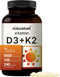 NatureBell Vitamin D3 5000 K2 (MK7), 240 Softgels - 2 in 1 Support with Virgin Coconut Oil