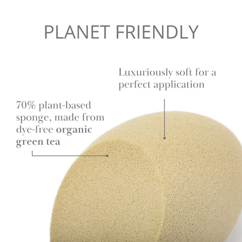 Jenny Patikin Pure Luxury Green Tea Makeup Sponge - Organic Beauty Blender for Flawless Face Makeup Blending