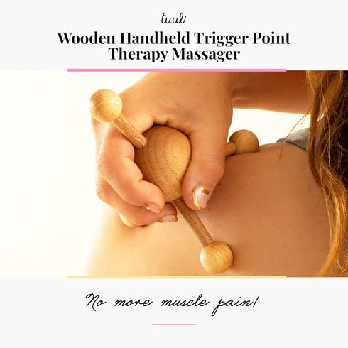 tuuli Accessories Trigger Point Massage Tool, Multi-Functional Wooden Handheld Massager for Back, Neck, Shoulder