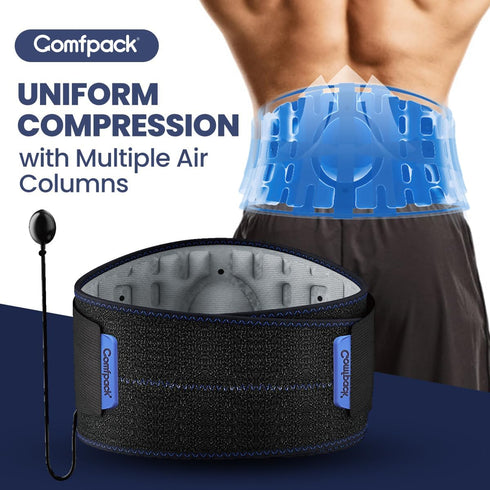 Back Ice Pack for Lower Back Pain with Compression Air Pump, Lumbar Support Brace with Hot Cold Therapy Gel Pack for