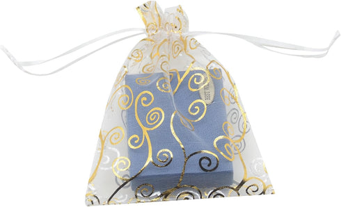 50pcs Organza Pouch Bag Drawstring 5"x7" 13x18cm, Strong Gift Candy Bag Jewelry Party Wedding Favor (Gold Silver)