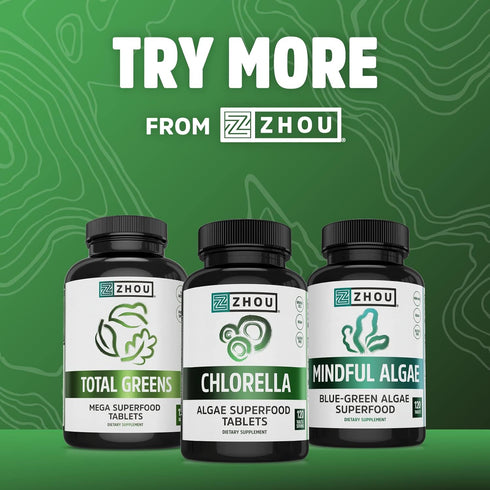 Zhou Nutrition Chlorophyll Tablets | 90 Tablets - Nutritious Green Superfood, Gluten-Free