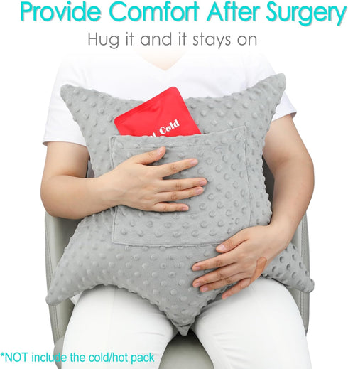 HapiPoppy 2 Tummy Star Shape Hysterectomy Recovery Pillowy for Hysterectomy Recovery Must Haves with Pockets Products