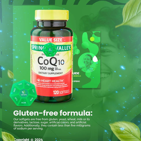 Rapid-Release CoQ10 100 mg, 120 Softgels with Exclusive Vitamins & Minerals Bundle, A to Z Guide + Pill Organizer