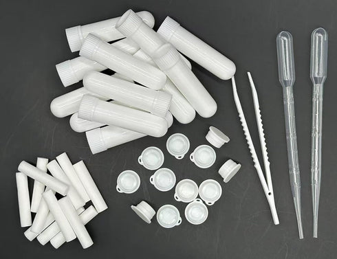 ZIOJOVK 12 Sets Inhalers(12 2 Droppers+1Plastic Essential Oil Aromatherapy Tubes Inhaler Sticks Blank Nasal Complete