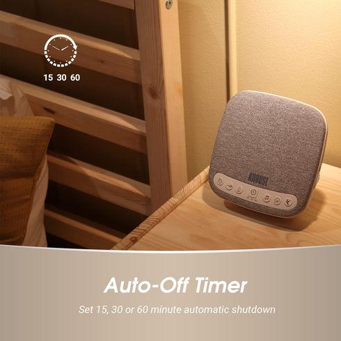 SE160 14 60-Hour Portable White Noise Sound Machine - August - Calming, Ambient Sleep Therapy - Soothing Sounds