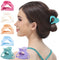 RC ROCHE ORNAMENT 6 Pcs Women's Oval Hollow Curved Jaw Clamp Hair Clips, Medium Pastel