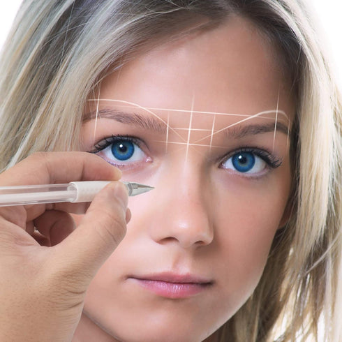 Eyebrow Microblading Marker Pen, Skin Marker for Permanent Makeup Position Mapping (White)