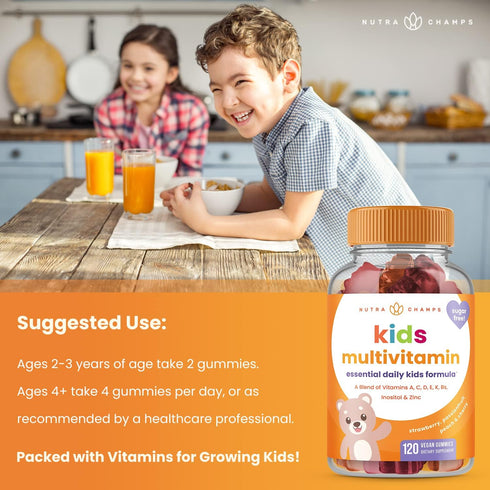 Kids Multivitamin Gummies | Multivitamin for Kids | 120 Gummy Vitamins for Kids (2 Pack) | Sugar Free Kids Vitamins Gummy Multivitamin | Vegan & Non-GMO | Strawberry, Passionfruit, Peach & Cherry