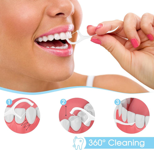 100 Count Floss Picks, Individually Wrapped, Travel Size Dental Flosser, Floss Sticks for Teeth Clean & Oral Care