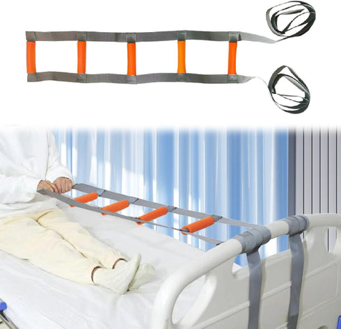PawwJoy Bed Ladder Assist Hand Grip Easy to Install Assistive Bedside Pull Rope Sit up Helper for Elderly Adults