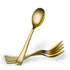 Plasticpro Disposable Heavy Duty Gold Plastic Spoons, Fancy Plastic Silverware for Catering Events (Pack of 40)