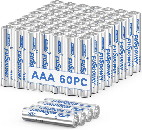 AAA Batteries 60-Pack, 10 Years Shelf Life, 1200mAh 1.5 Volt LR03 Alkaline Battery Leak Proof