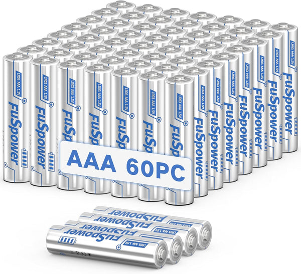 AAA Batteries 60-Pack, 10 Years Shelf Life, 1200mAh 1.5 Volt LR03 Alkaline Battery Leak Proof