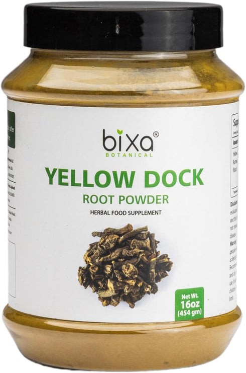 bixa BOTANICAL Yellow Dock Powder (Rumex Crispus) Herbal Supplement for Chronic Skin
