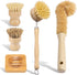 YMKWZ 5 Pcs Bamboo Dish Brush Set Practical Dish Cleaning Brush Set Multifunctional