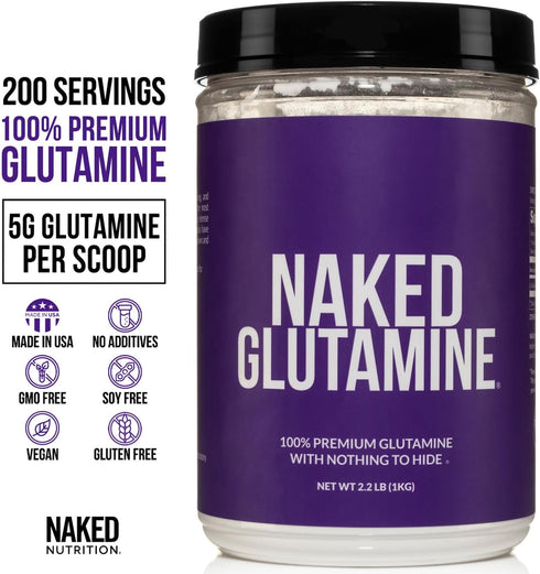 Pure L-Glutamine Made in The USA, 200 Servings, 1,000g, Vegan, Non-GMO, Gluten and Soy Free
