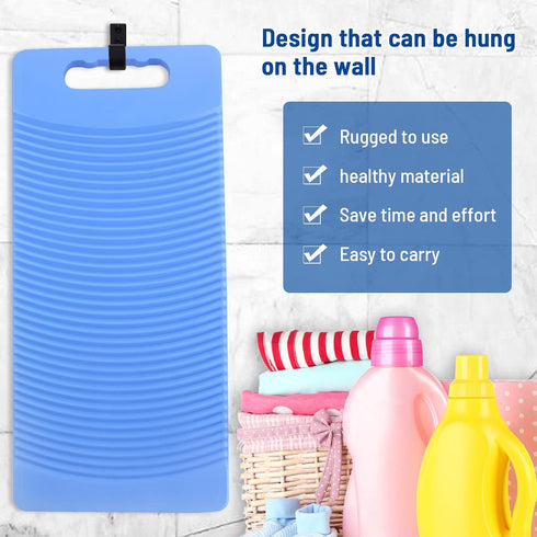 MZD 50cm Long Plastic Rectangle Washboard for Washing Clothes (Red)