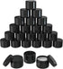 Houseables Black Cosmetic Jars, Small Containers with Lids, 2 Fl Oz, 160 ML, 24 Pack, TSA Approved for Lotion, Creams,