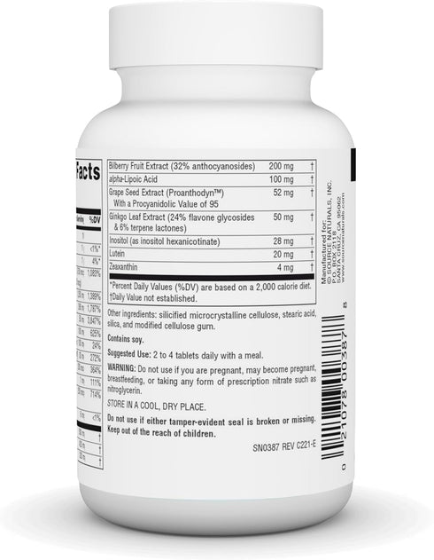 Source Naturals Visual Eyes Dietary Supplement - Multi-Nutrient Complex with Bilberry Extract, Lipoic Acid, Lutein - 60
