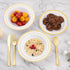 Goodluck 25 Pack Plastic Bowls with Gold Rim, 12oz Disposable Soup Bowls, Heavy Duty Dessert Bowls for Weddings, Parties, Dinners, Catering, and Everyday Use by Goodluck