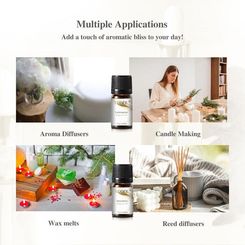 12PCS Fragrance Oils Gift Set - Premium Aroma Journey Aromatherapy Oils for Women, Diffuser, Soap Candle Making - 5ml