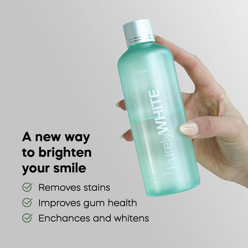 PurelyWHITE Coconut Pulling Oil - Mouthwash Mint Oil Pulling for Teeth Whitening & Healthier Gums