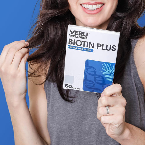Biotin Plus Daily Patch - B7, Collagen, Self Adhesive Time Release, 60 Day Supply