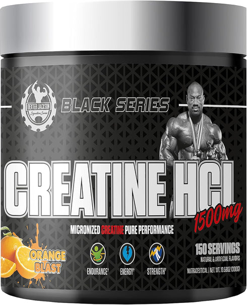Dexter Jackson Black Series Creatine Hcl | 1500mg, 300g (150 Servings, Orange Blast)