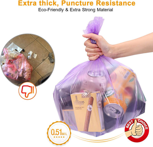 KONE Plastic Garbage Bag, 4 Gallon, 168 Count, Trash Bag for Bathroom Home Small Garbage Cans