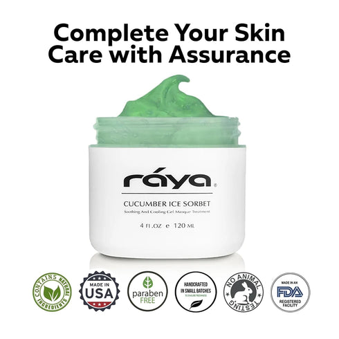Raya Cucumber Ice Sorbet Masque (608) - Soothing & Cooling Facial Gel Mask for All Skin - Reduces Redness & Inflammation